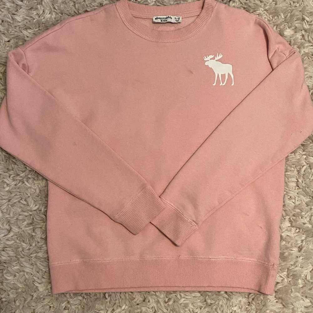 Abercrombie kids baby pink and white sweater